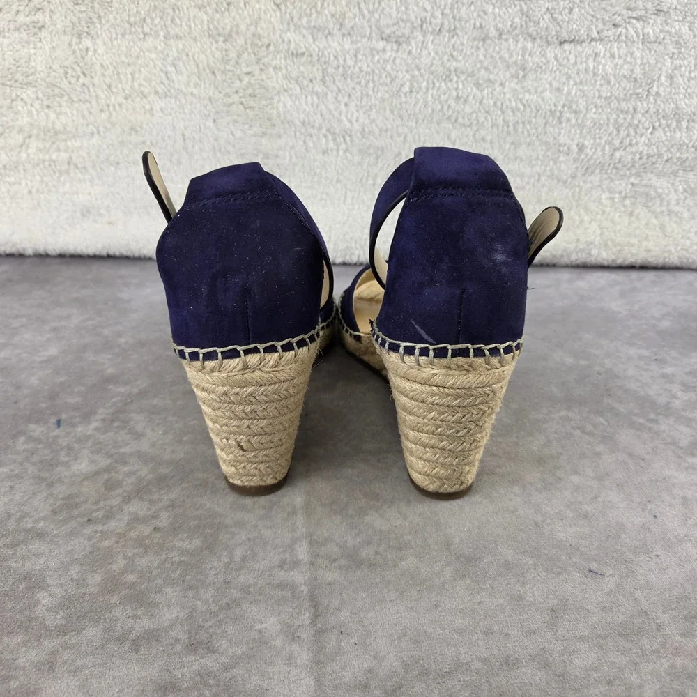 Vince Camuto Leera Navy Blue Suede Espadrille Wedge Sandals VC-LEERA Size 7M